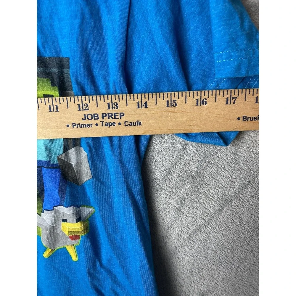 Mojang Kids Large Minecraft T-Shirt Blue Graphic Tee